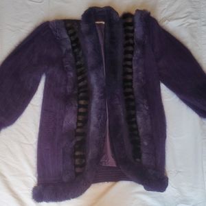 Purple fur coat